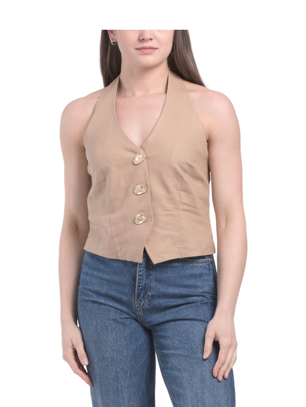 NINE WEST
Linen Blend Halter Vest